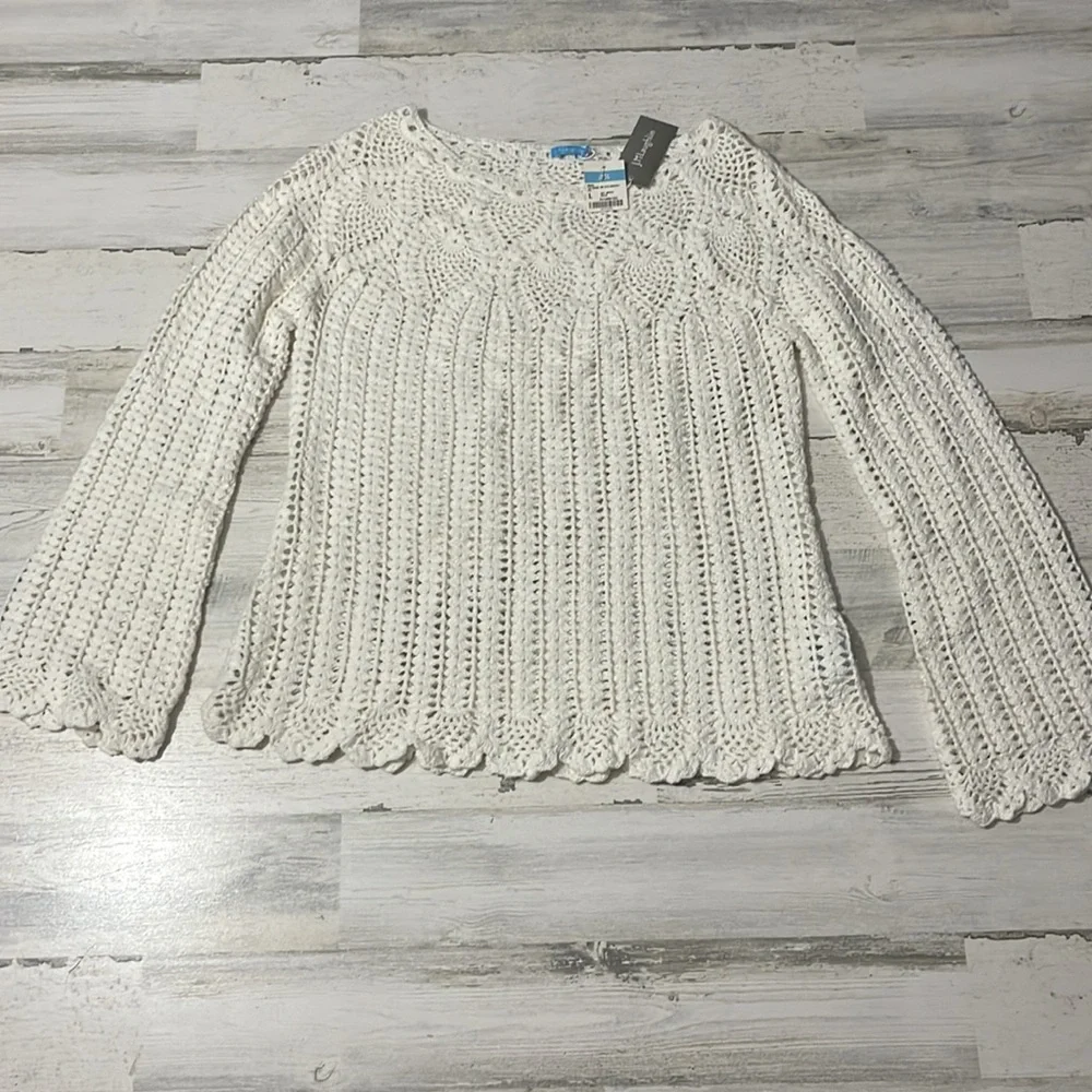 J.McLaughlin Shellona Crocheted Sweater Size Large NWT - Picture 4 of 11